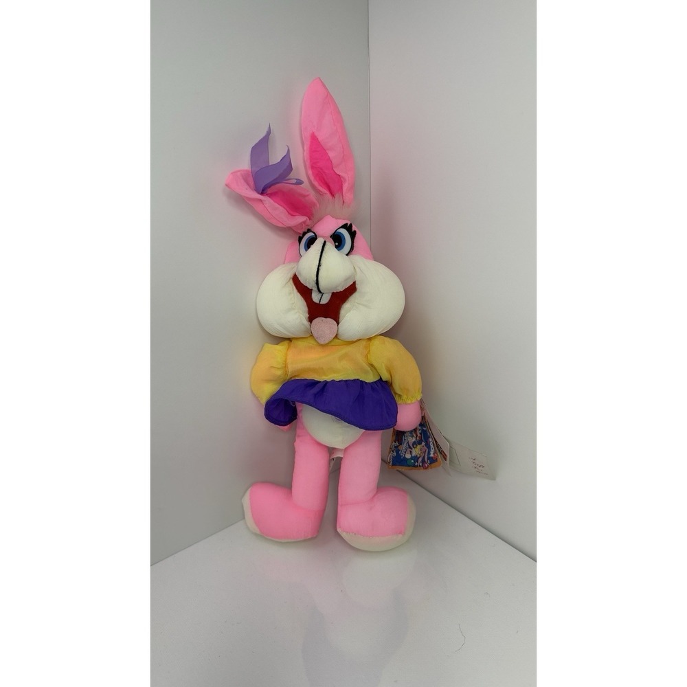 Babs Bunny Doll Vintage Stuffed Animal 1990  Tiny Toon Adventures Plush "13 Inch